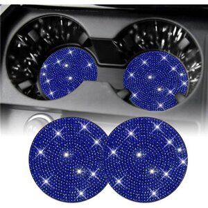 COPY - Blue Car Cup Coasters Bling 2-Pack Universal Non-Slip Cup Vehicle Diamond